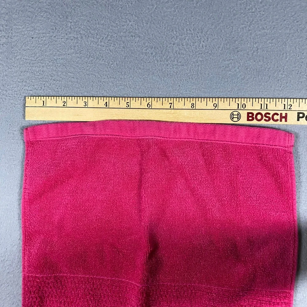 Lacoste Pink Supima Cotton Washcloth Embroidered Crocodile Logo Towel